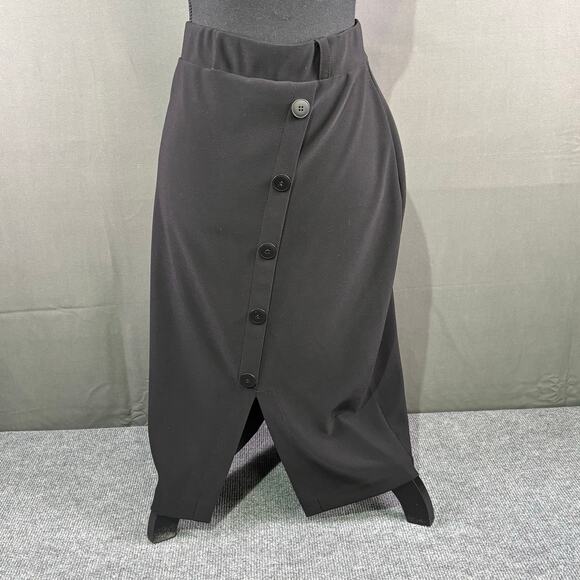 Joseph Ribkoff Dresses & Skirts - Joseph Ribkoff Skirt Women’s L Pencil Button Midi Asymmetrical Academia Black